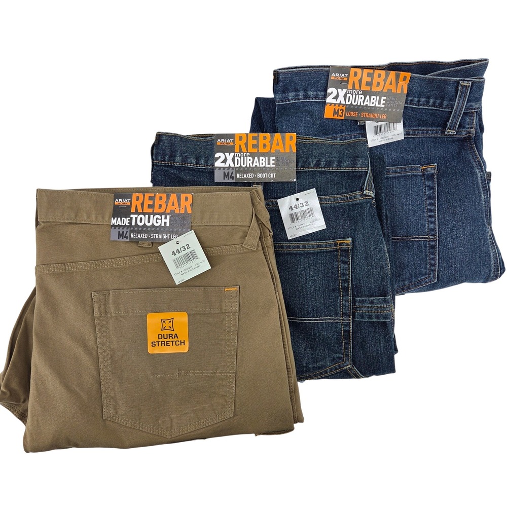 Lot of 3 Ariat M3 & M4 Rebar Work Pants 44x32 DuraStretch Workwear Outdoor